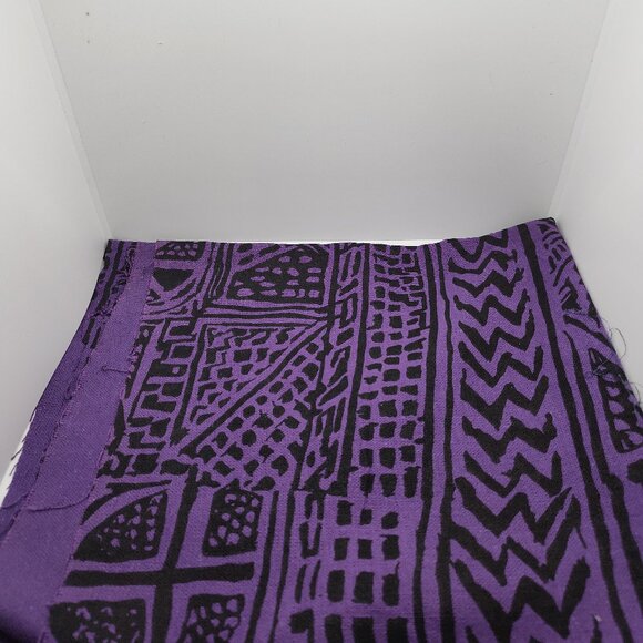 Purple and black abstract barkcloth - Picture 2 of 3